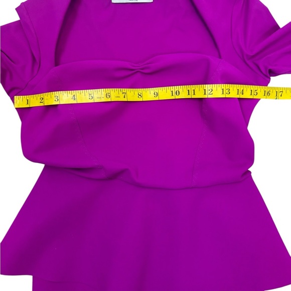 CHIARA BONI LA PETITE ROBE Size 38 Square-Neck 3/4-Sleeve Peplum Dress #0000 - Picture 15 of 16